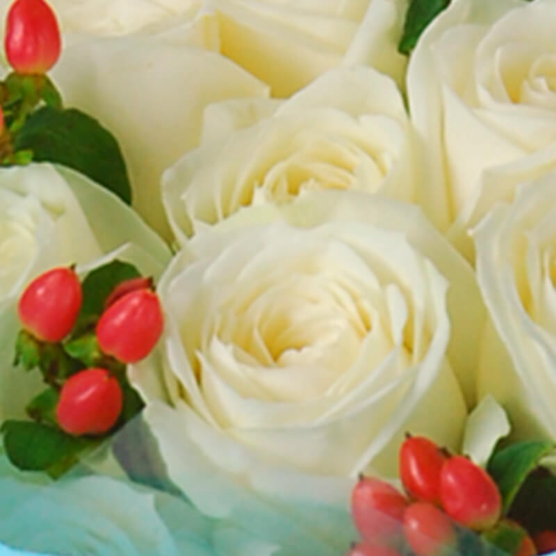 【巧繪網—浪漫傳情花束】FR050083網路花店‧我的天空=白玫瑰數朵+當季新鮮花葉材
